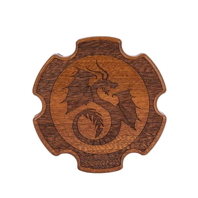 Wooden Dice Box -  Winged Serpent
