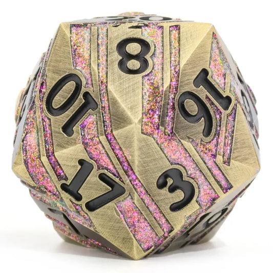 35mm Gold & Purple Metal D20