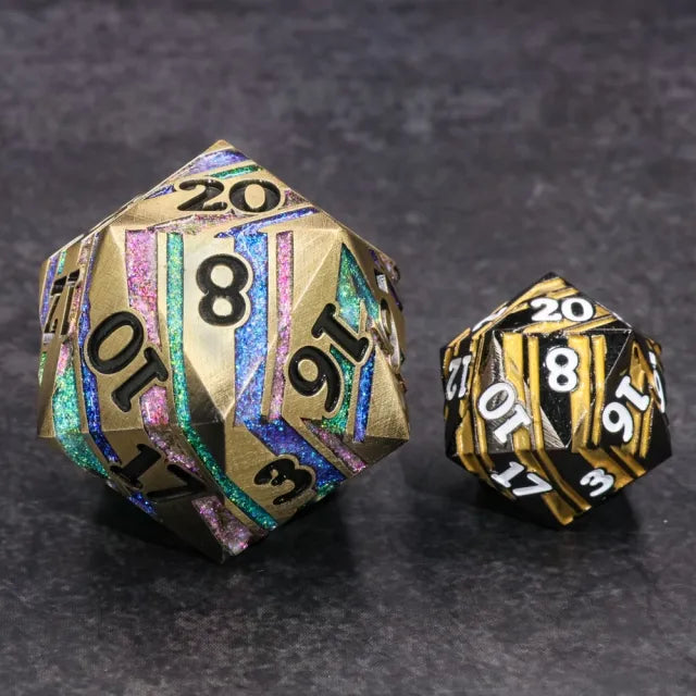 35mm Gold & Rainbow Metal D20