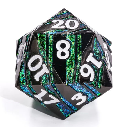 35mm Black & Green Metal D20