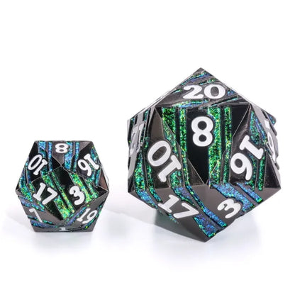35mm Black & Green Metal D20