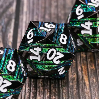 35mm Black & Green Metal D20
