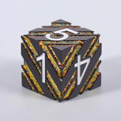 Black & Amber Metal Dice