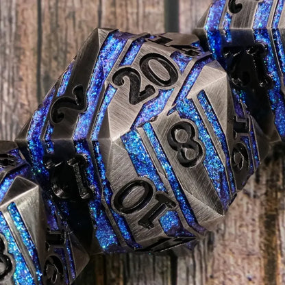 35mm Steel & Blue Metal D20