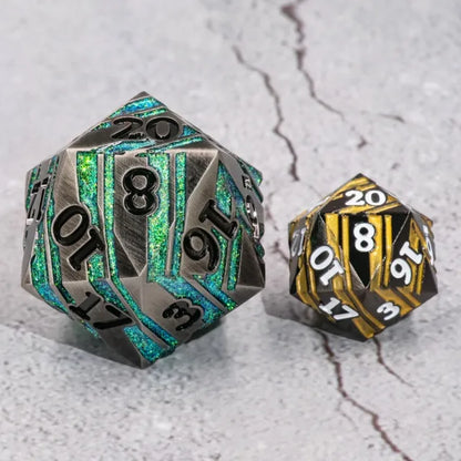 35mm Steel & Green Metal D20